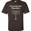 Procrastination Flowchart T-Shirt (chocolate)