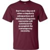 Don't Use Big Words T-Shirt (maroon)