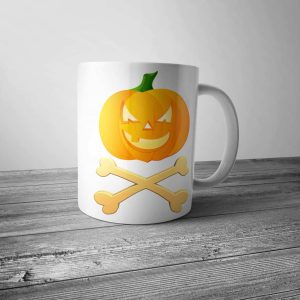 Jack O'Lantern Crossbones Halloween Pirate Mug