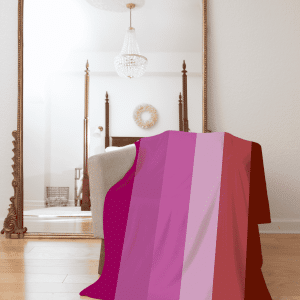 Lipstick Lesbian Pride Flag Fleece Throw Blanket