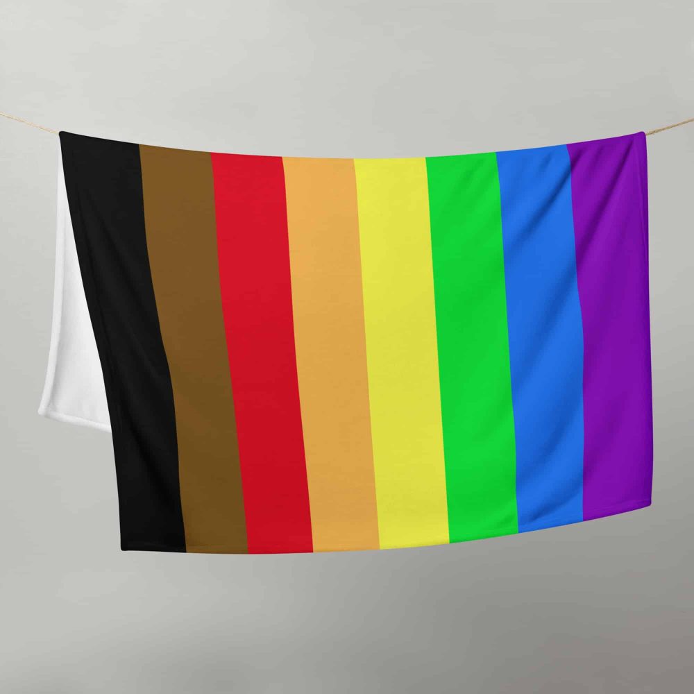 Diviersity and Inclusion Philadelphia Pride Flag Fleece Blanket