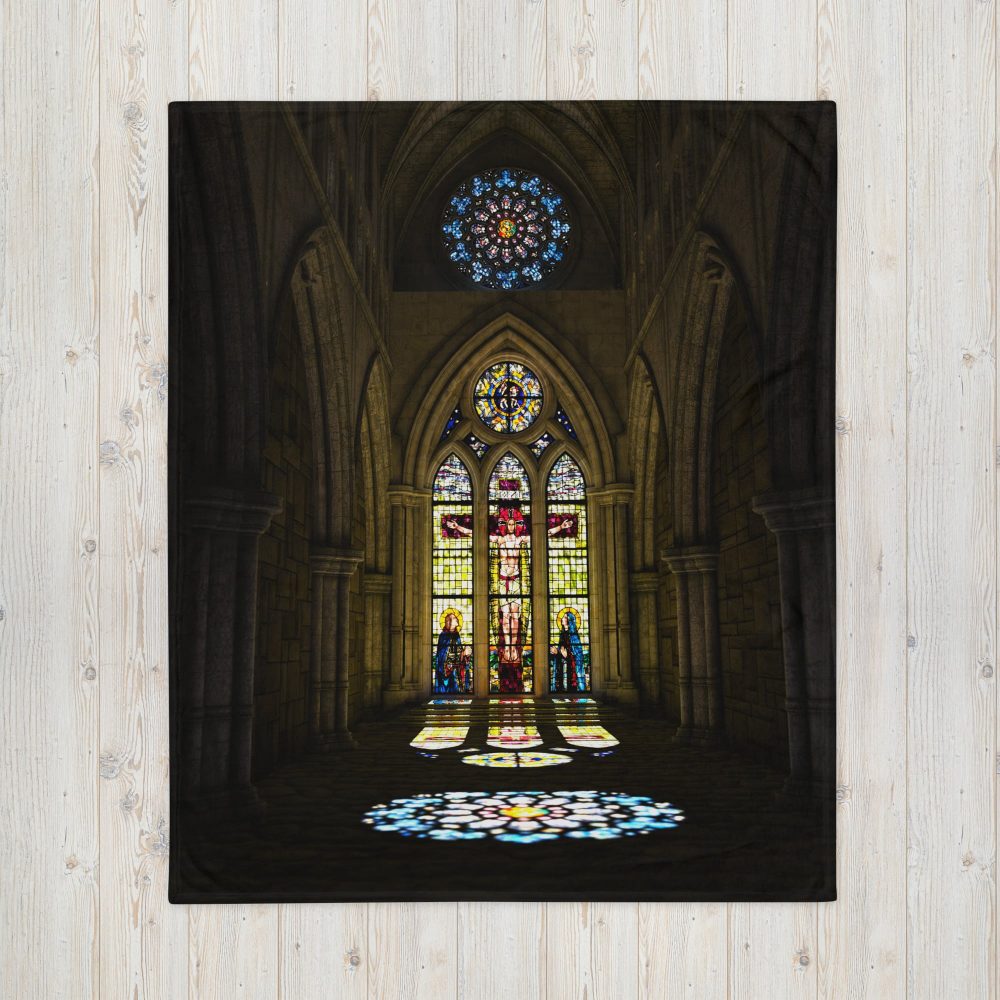 Cathedral Windows Fleece Throw Blanket