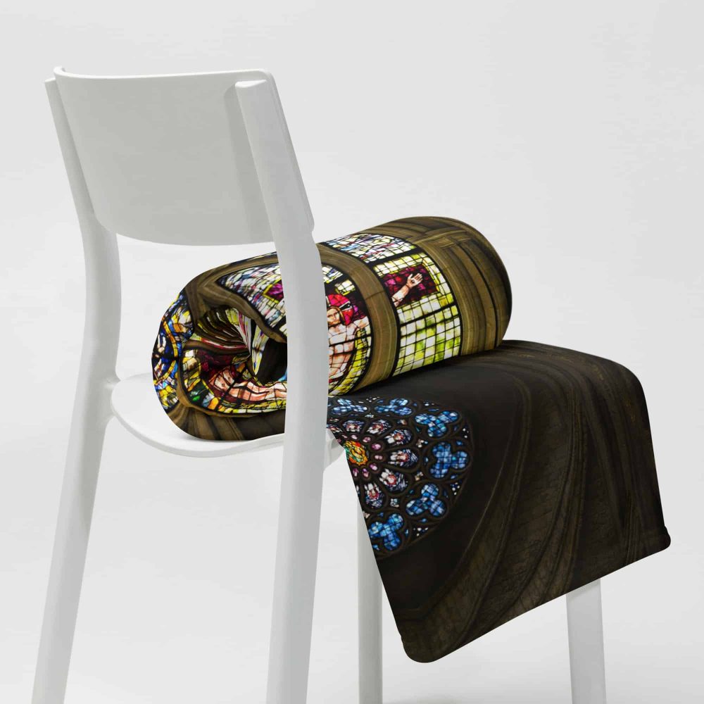 Cathedral Windows Fleece Throw Blanket